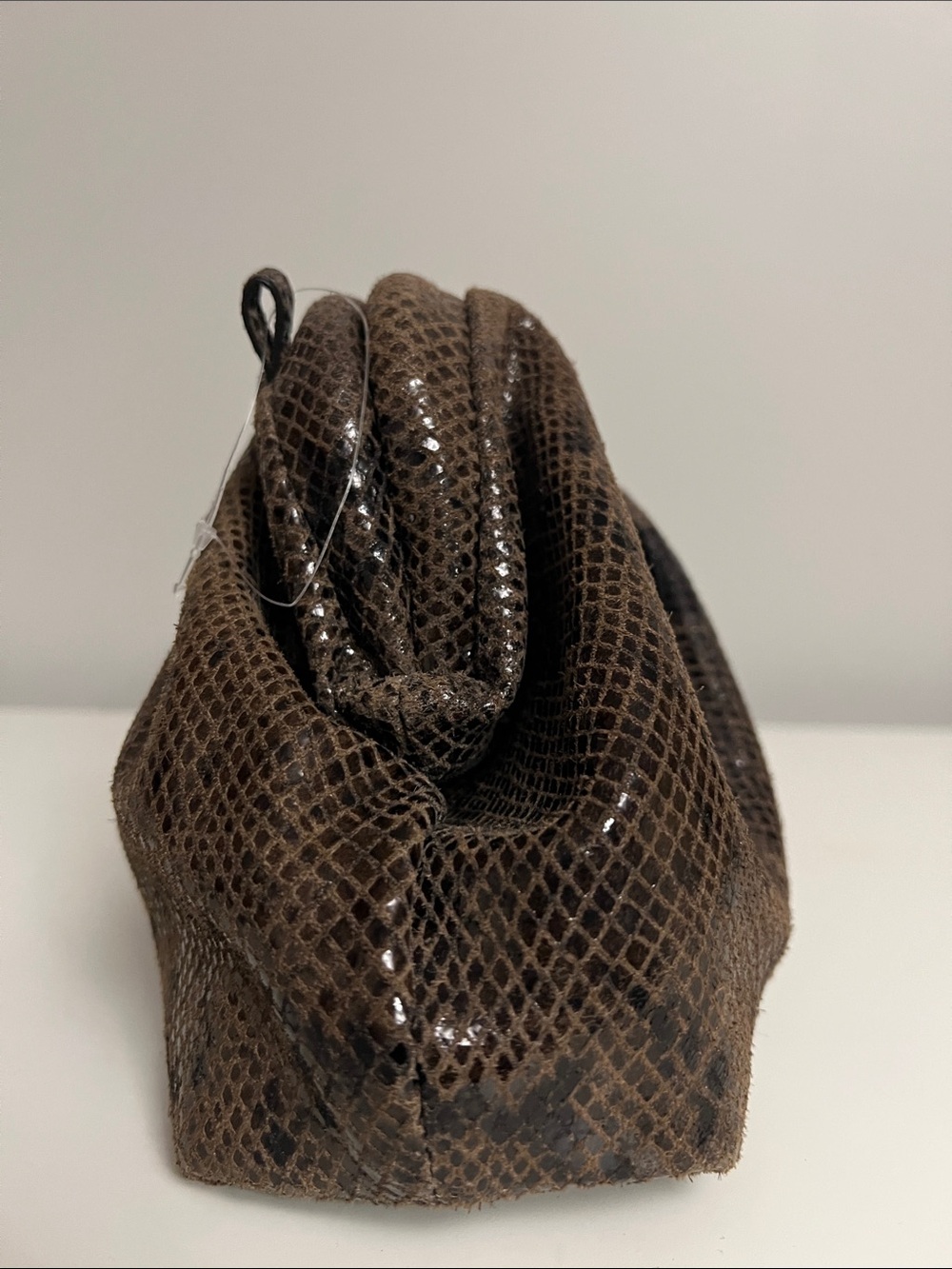 Made in Italy Leather  Snakeskin-Effect Top-Handle Bag - Picture 8 of 9